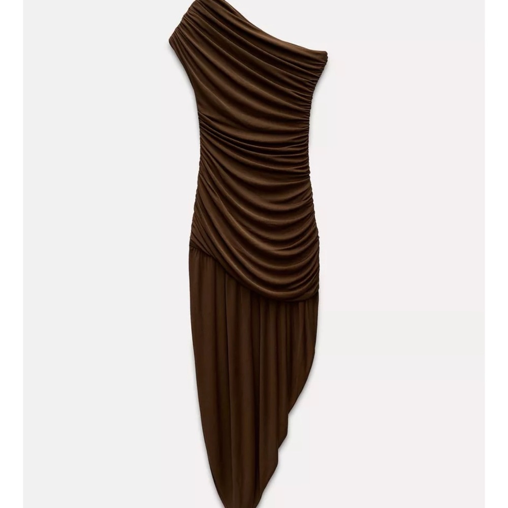 ZARA DRAPED ASYMMETRIC DRESS ZW COLLECTION